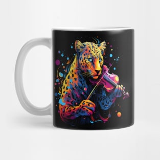 Leopard Playing Violin Mug